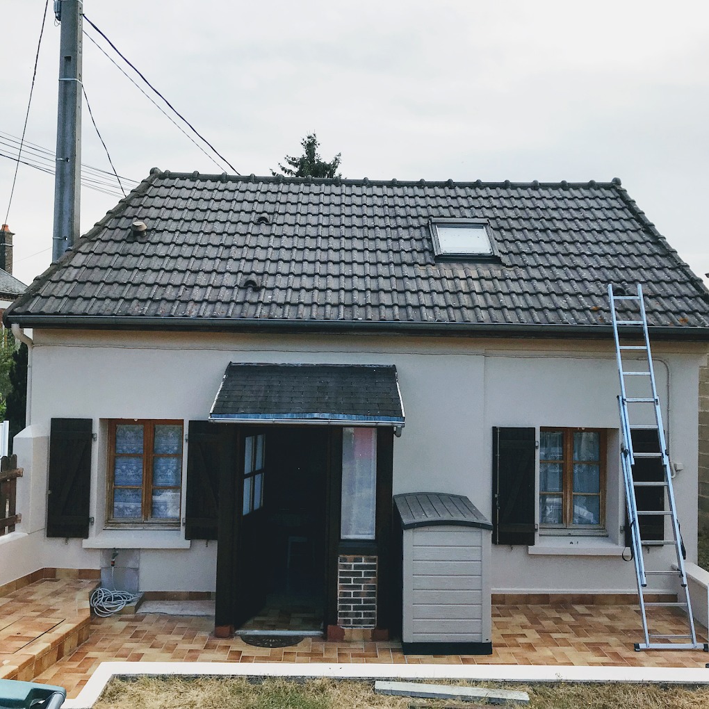 Toiture en pente en ardoise
